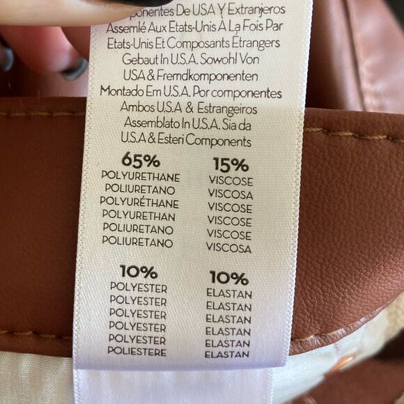 NWT Mother The Pixie Dazzler Brown Pants Faux Leather High Rise Size 25 - Picture 12 of 13